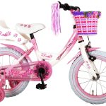 Volare Rose Kinderfiets - Meisjes - 14 inch - Roze/Wit - 95% afgemonteerd